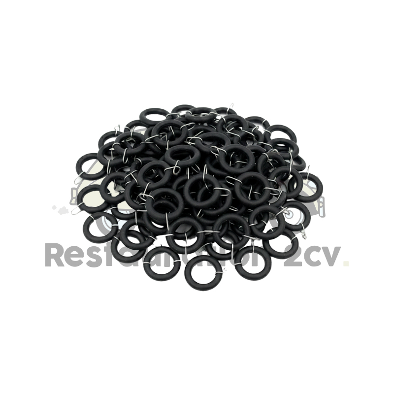 Lot de 50 anneaux en caoutchouc avec crochets montés